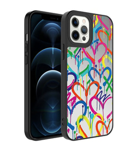 Apple iPhone 12 Pro Kılıf Aynalı Desenli Kamera Korumalı Parlak Zore Mirror Kılıf Kalp