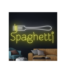 Spaghetti Yazılı ve Şekilli Neon Tabela