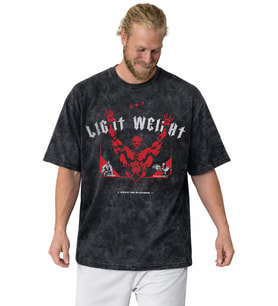 Ronnie Coleman Light Weight Bodybuilding Fitness Baskılı Unisex Oversize Vintage Yıkamalı Tişört
