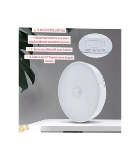Sensörlü Led Kabin Dolap İç Aydınlatması, Şarjlı ve Mıknatıslı Tasarım (Krem)