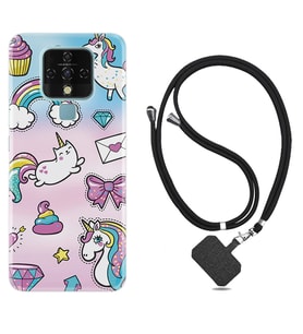 Tecno Camon 16 18P Pova Kılıf Boyun Askılı Silikon Unicorn Mektup 1800