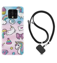 Tecno Camon 16 18P Pova Kılıf Boyun Askılı Silikon Unicorn Mektup 1800