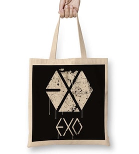 Exo Grunge Spraypaınt Bez Çanta Uzun Saplı