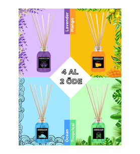 4'LÜ ODA KOKUSU SETİ - AVANTAJLI PAKET (LAVANTA-MANGO-TROPICAL-OKYANUS)