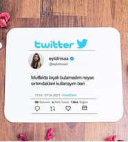 Kişiye Özel Twitter Tasarım Fotoğraflı Mouse Pad