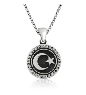 Gümüş Ay Yıldız Kolye