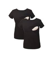 LuvmaBelly MYRA2501_2501 Emzirme tshirt seti (Siyah-Siyah)