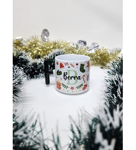 İsme Özel Kişiye Özel Mutlu Noeller Yılbaşı Temalı Happy New Year Design T Kupa Bardak Latte Fincanı