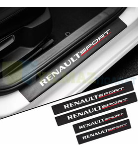 Renault Sport Logo Arma Karbon Kapı Eşiği Koruma Araba Etiket Oto Sticker Yapıştırma 4 Parça