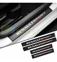 Renault Sport Logo Arma Karbon Kapı Eşiği Koruma Araba Etiket Oto Sticker Yapıştırma 4 Parça