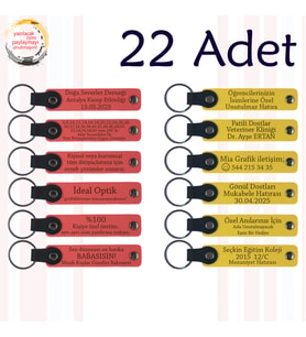 Nar Çiçeği & Sarı, 22’li Set, Tarih ve İsimli Deri Hatıra, Kurumsal Fuar Katılımcılarına Hediye