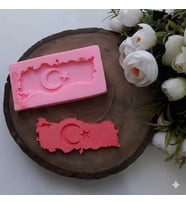 Türkiye haritası Ay Yıldız Silikon Kalıp 10.5x4.5x0.5 Cm