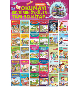 2.Sınıflar İçin Renkli Eğitici Okumayı Sevdiren Hikayeler (30 Kitap)