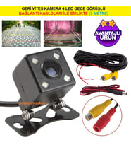 GERİ VİTES KAMERA (BAĞLANTI KABLOLARI İLE BİRLİKTE + 4 LED GECE GÖRÜŞLÜ)
