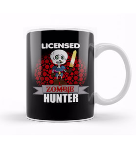 Licensed Zombie Hunter Skeleton Halloween Kupa Bardak Porselen