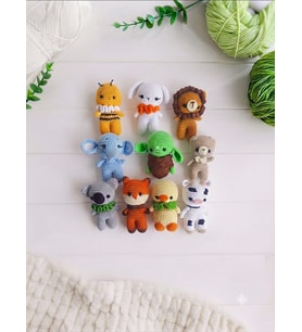 10'lu Amigurumi Hayvan Oyuncak Seti (EL ÖRGÜSÜDÜR) 9cm