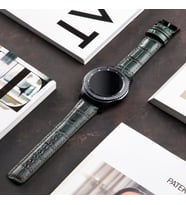 vagave Samsung Galaxy Watch 4 Watch 5 Active Uyumlu Hakiki Deri Kordon 20mm (Haki)