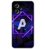 Redmi Note 12 5G Kılıf HD Desen Baskılı Kılıf - Dark Neon Yaprak A Harfi