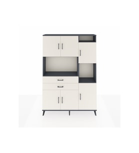 Arges Gardrop 9 Raflı 2 Çekmeceli 6 Kapaklı 132x30x195 Antrasit-Aytaşı