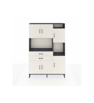 Arges Gardrop 9 Raflı 2 Çekmeceli 6 Kapaklı 132x30x195 Antrasit-Aytaşı