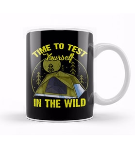 Cute Time To Test Yourself In The Wild T ent Outdoor Camping Kupa Bardak Porselen