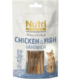 Nutri Feline Chicken Fish Sandwich Tahılsız Kedi Ödülü 50 Gr