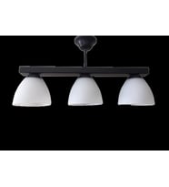 MYLİGHTS  RETRO  ÜÇLÜ SIRALI  OPAL CAMLI  TAVAN AVİZE 50 CM EN (Siyah)