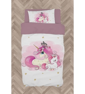 MEKTA HOME BEBEK VE ÇOCUK ODASI Yıldızlı Unicorn Desenli Nevresim Takımı