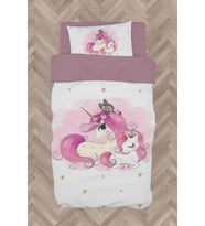MEKTA HOME BEBEK VE ÇOCUK ODASI Yıldızlı Unicorn Desenli Nevresim Takımı