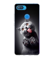 PrintiFy Xiaomi Mi 8 Lite ile Uyumlu 1mm Slim Fit Kedi 2 050c Baskılı Şeffaf  Kılıf