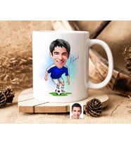 Bk Gift Kişiye Özel Futbolcu Karikatürlü Beyaz Kupa Bardak-11, Sevgiliye Hediye, Arkadaşa Hediye