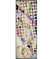 Barok Desen Dora Seri Şal Eşarp Askısı İle Birlikte 75x200 Krem Yeşil Lacivert-7