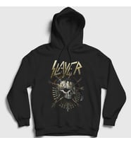 Presmono Unisex Siyah Skull Slayer Kapüşonlu Sweatshirt 111690tt
