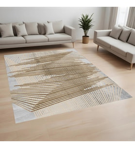 Rovigo Home Dijital Baskı Yıkanabilir Kaymaz Taban Salon Halısı Ve Yolluk RV096-FNL383 (Bej)
