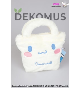 DEKOMUS İLE YENİ SEZON LİSANSLI CINNAMOROLL BASIC PELUŞ EL ÇANTASI/BESLENME ÇANTASI (Pamuk Şeker)