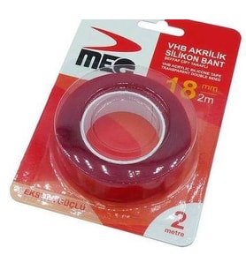 Çift Taraflı Bant Güçlü Akrilik Silikon 2 Metre 18mm
