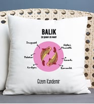 Kişiye Özel Balık Burcuna Hediye Kare Yastık
