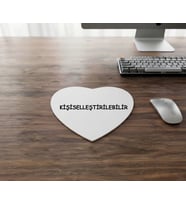 Kişiselleştirilebilir Kalp Tasarım Mouse Pad - 19.5x19 cm 2 mm kalınlık
