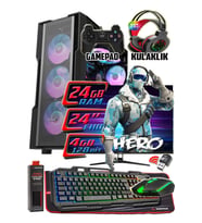 WarboX HERO 24" Monitör i5 4570s 24gb Ram 256gb Ssd 250gb Hdd GT740 DDR5-4gb E.kartı Gaming Takım PC (Siyah)