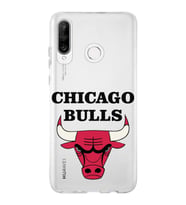 Huawei P30 Lite Uyumlu Kapak Chicago Bulls Tasarımlı Şeffaf Silikon Kılıf