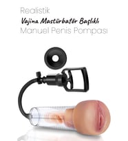 Do it Love - Realistik Vajina Mastürbatör Başlıklı Manuel Penis Pompası