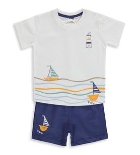 Civil Baby Yelken Baskılı 6-18 Ay Takım - Mavi