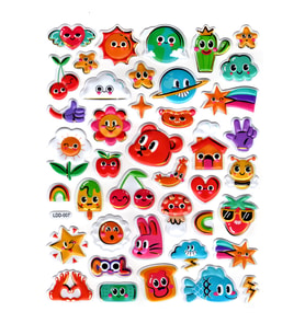 Sticker Kabartmalı Stiker Defter Planlayıcı Etiket (Ldd007)-24x19cm - Dünya Çiçek Balık
