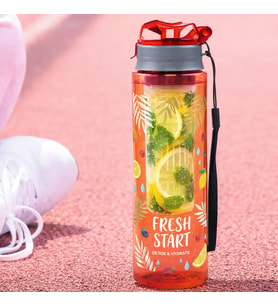 BK Gift Detoks Tasarımlı Süzgeç Hazneli Suluk 800 ml -1, BPA İçermeyen Detoks Matara