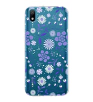 Huawei y5 2019 Uyumlu Kapak Flowers Tasarımlı Şeffaf Silikon Kılıf