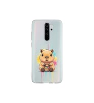 Redmi Note 8 Pro ile Uyumlu Splash Kapibara Tasarımlı Şeffaf Silikon Kılıf