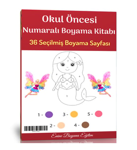 Okul Öncesi Numaralı Boyama Kitabı (36 Seçilmiş Boyama Sayfası)