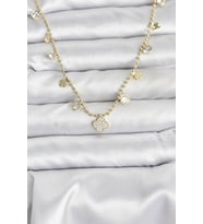 Pirinç Gold Renk Yonca Model Kadın Kolye 5886 - HPSBYI5630-9739