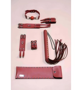 Giyim Kırbaç Kelepçe Takım 4'lü Set, El - Ayak Kelepçesi, Kırbaç, Ağız Topu - Brf1306