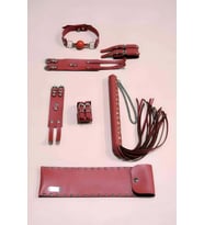 Giyim Kırbaç Kelepçe Takım 4'lü Set, El - Ayak Kelepçesi, Kırbaç, Ağız Topu - Brf1306